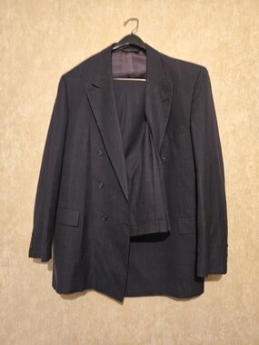 Meeting Street Men's Black Pinstripe Suit 2 Pc– Tailored Formal Blazer